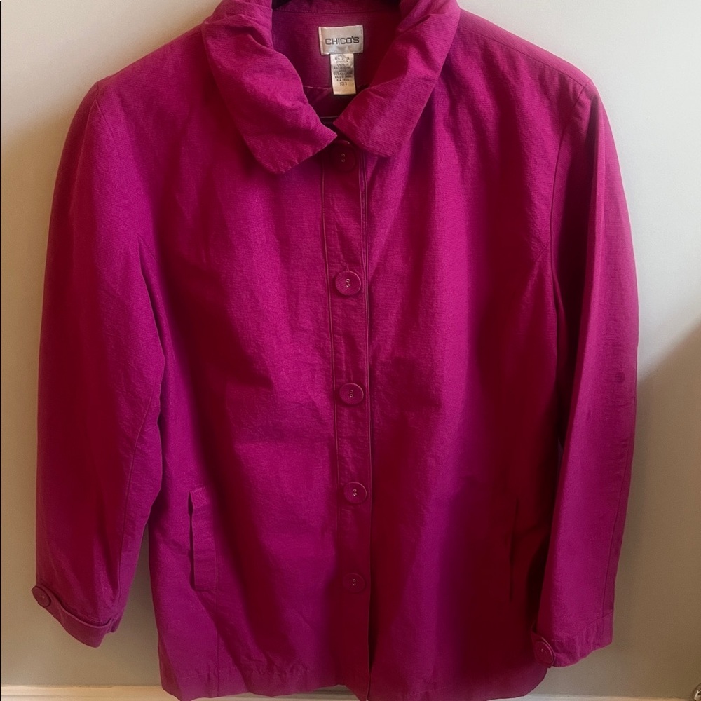 Chico's Fuchsia Lightweight Trench Coat